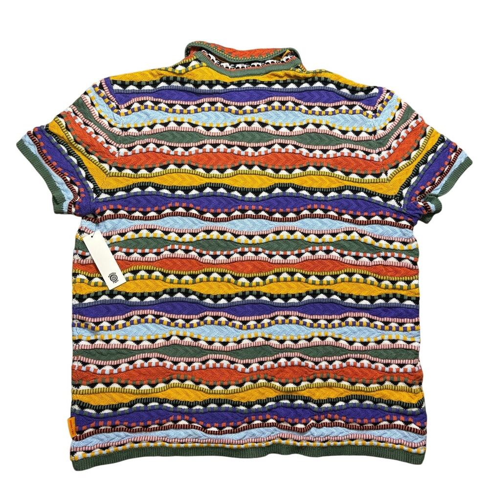 NWT Round 2 Multicolor Stretchy Knitted Polo - Sz. Large - Picture 6 of 6